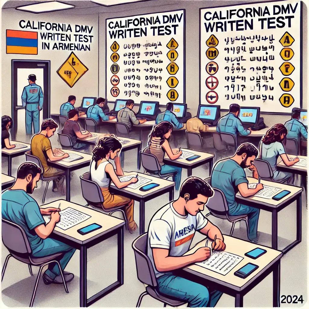 California DMV Written Test in Armenian [հայերեն] 2024