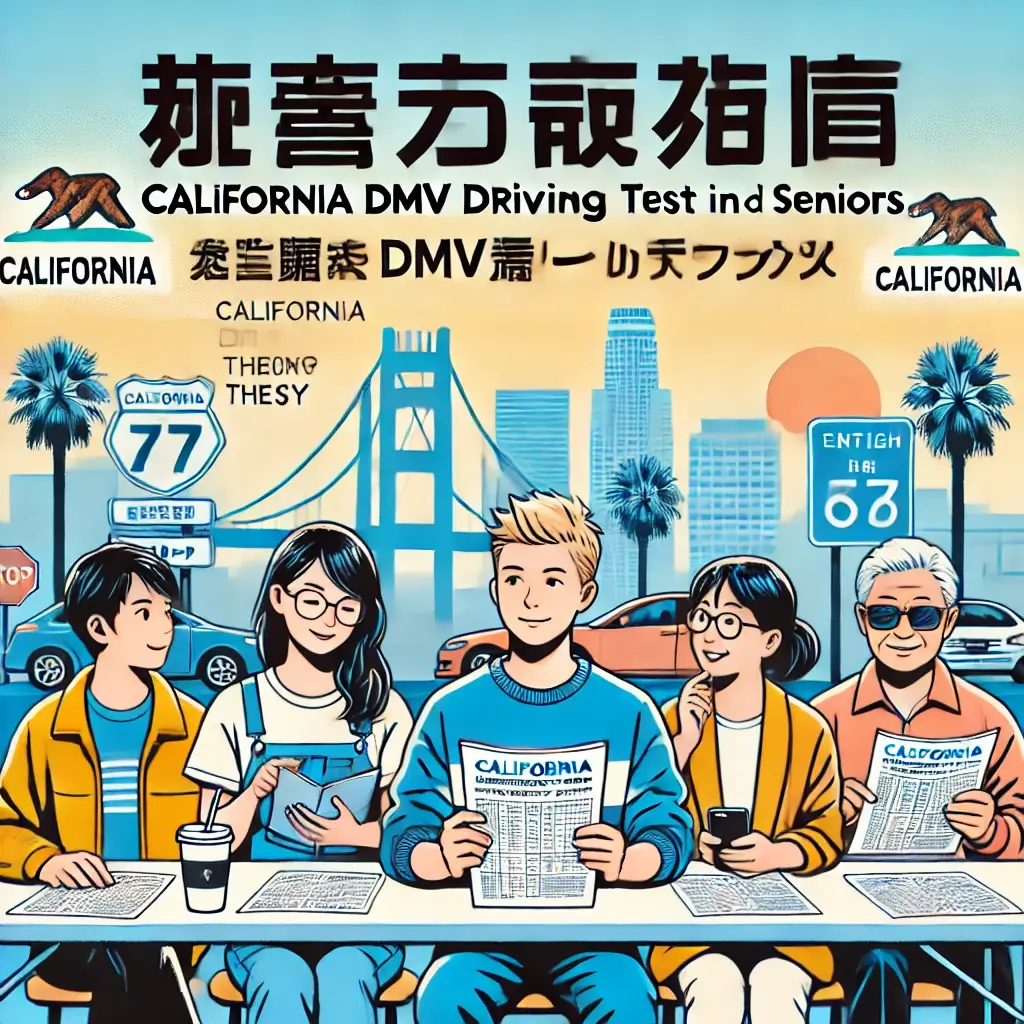 California DMV Driving Theory Test in Japanese for Teen and Seniors.