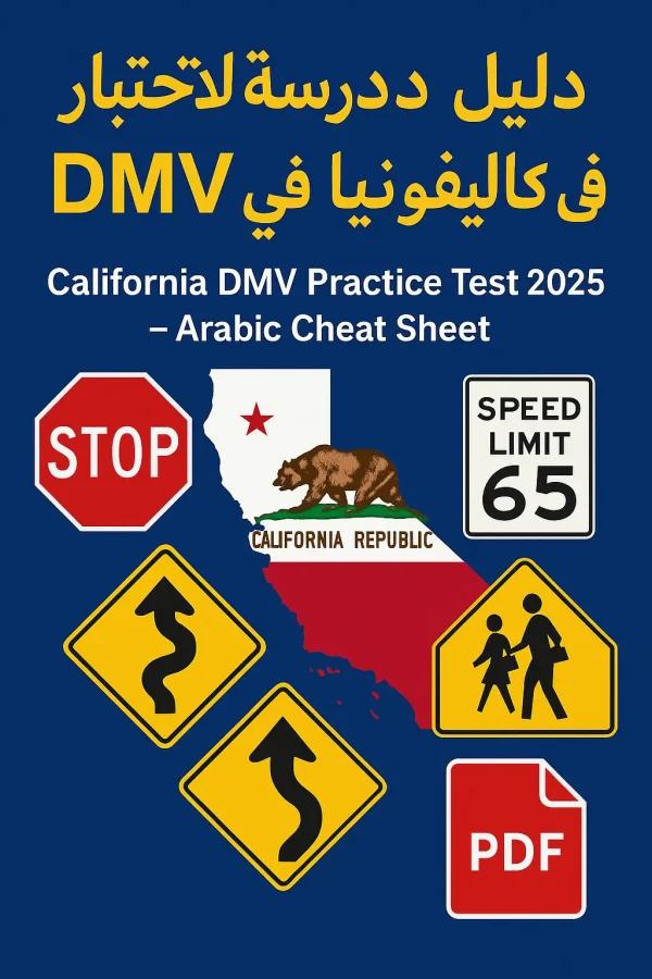 DMV Practice Test in Arabic California Study Guide With Cheat Sheet [PDF]
